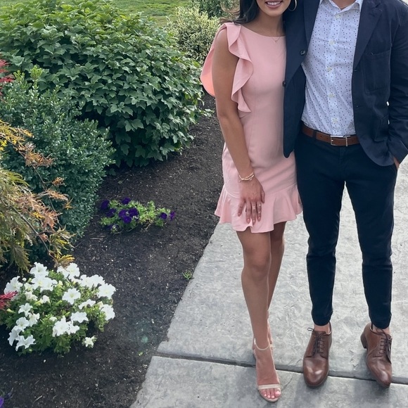 Pink Ruffle Hem Mini Dress - Picture 2 of 2